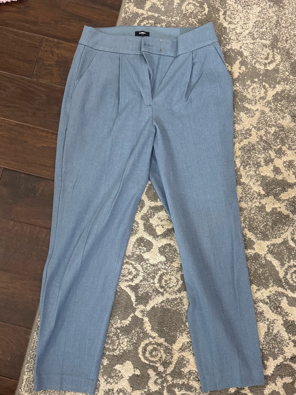 Express Light Blue Pleated Dress Pants